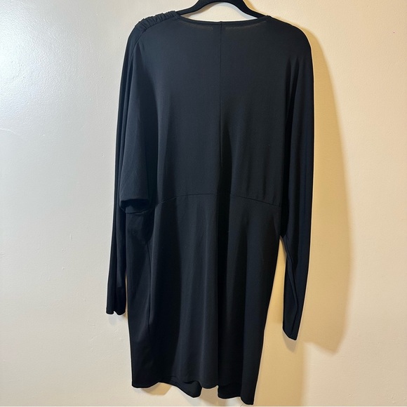 H&M Plus Size Elegant Black Draped Dress - Picture 2 of 5
